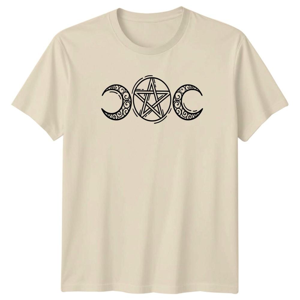 Triple Moon Pentagram Wiccan Symbol TShirt Wicca Spirituality Birthday Gift