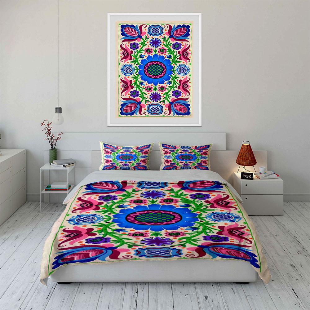 Floral and geometric design. Bedding sets Duvet cover sets Duvet covers Pillowcases(1 * Duvet Cover 2 * Pillowcases without duvet insert)