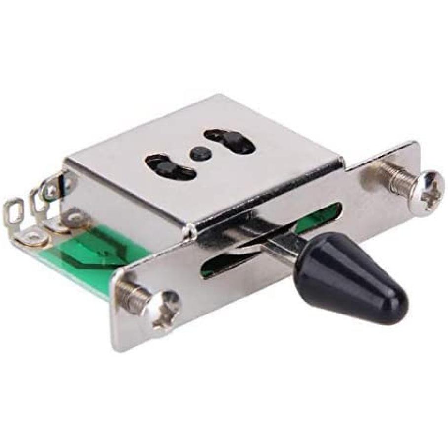 Jiayouy 5 Way Guitar Pickup Lever Toggle Switch Compatible with Strat Tele Style Electric Guitar 2Pcs, Black Tip