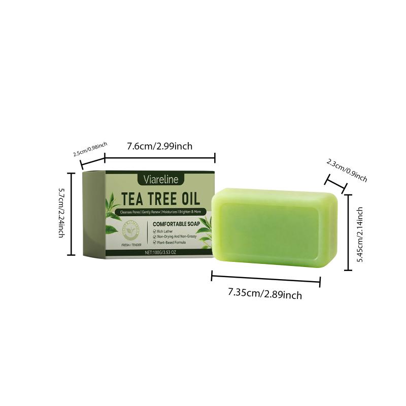 Tea Tree Essential Oil Soap Clean Exfoliating Lighten Dark Spot Whitening Skin Firm Oil Control Face Handmade Soap