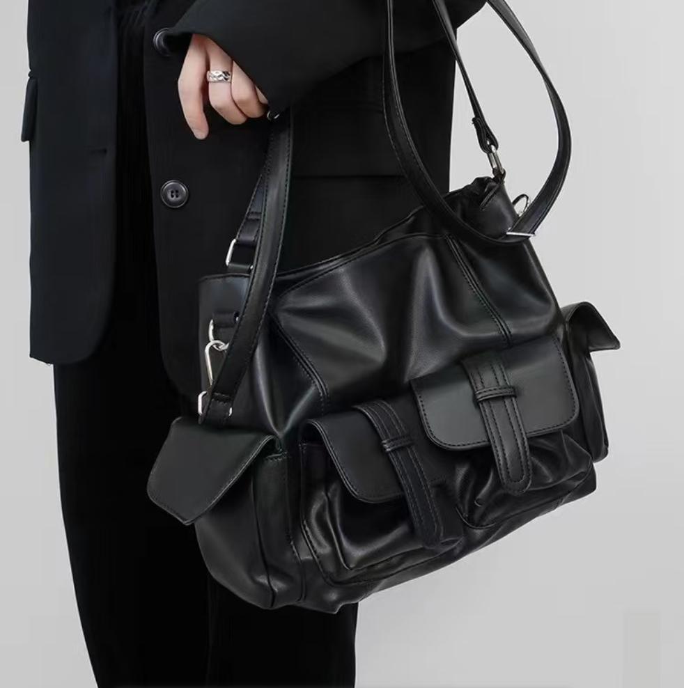 Soft PU Leather Women Shoulder Bag Large Capacity Black Female Crossbody Bags Casual Messenger Bags for Ladies Big Handbag Bolsa