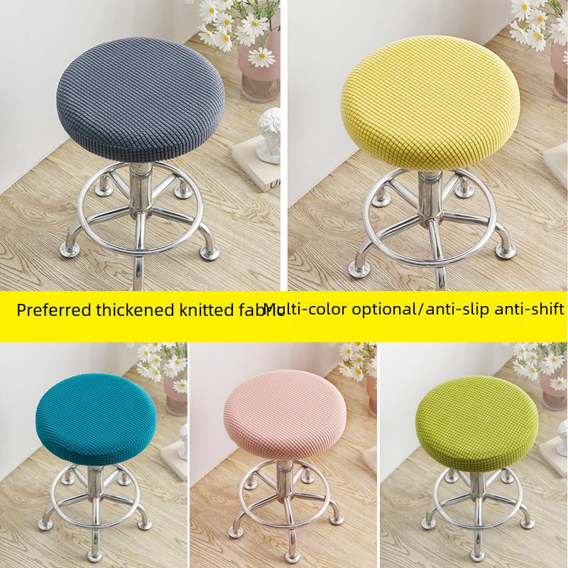 Modern Round Bar Stool Cover Elastic Seat Protector Stretch Chair Cover for Home Kitchen Dining Room Furniture Protection