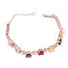 Shiny Colorful Rhinestones Bracelet Women Exquisite Fashionable Elegant Silver Bracelet Jewelry Rose Gold