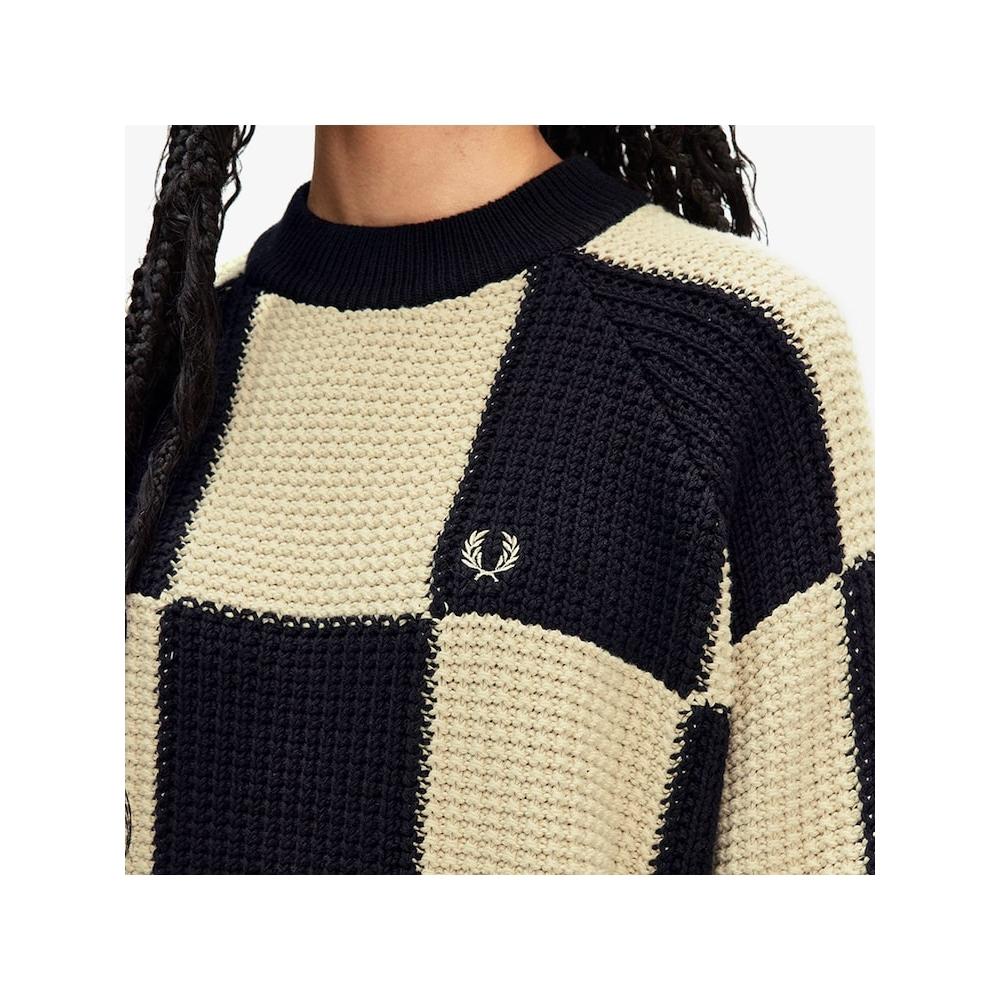 Fred Perry [womens] Textured Checkerboard Knit   Black Afpf2438130 102 qzgAfpf2438130 102