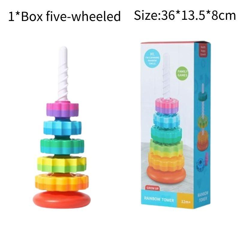 Colorful Plastic Rainbow Stacking Tower Toy For Toddlers Ages 1-2 Educational Fun