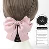 Sweet Comfortable Bowknot Knit Hair Net Vintage Double Layer Cover Net Hair Clip Elegant Spring Clip Ponytail Clip Daily Use