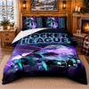 Set Biancheria da Letto 3 Pezzi con Motivo Rocket League Lenzuolo e Federe per Camera da Letto Interna