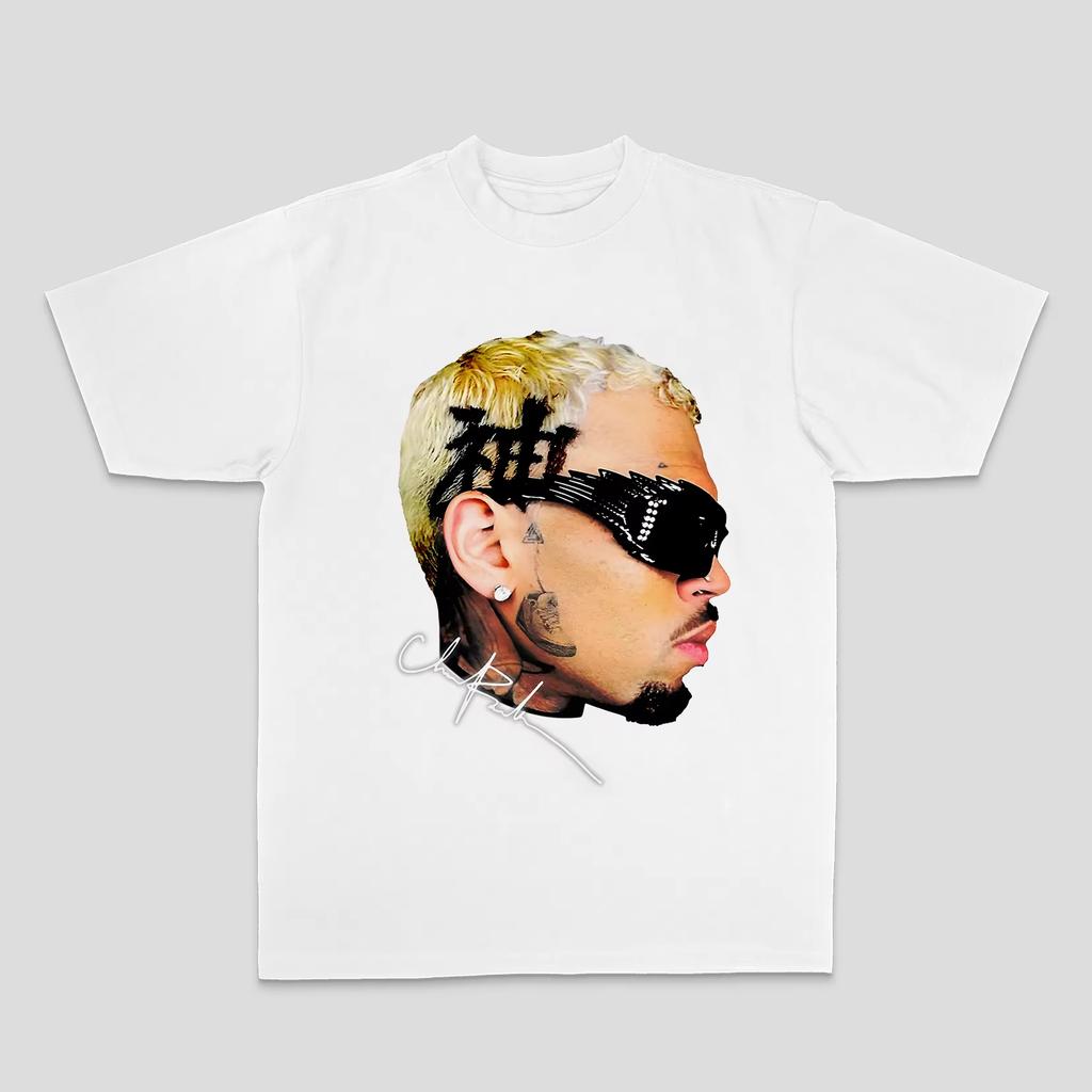 European and American Chris Brown Hip-hop Rock Rap Top, High Street Sporty Casual Loose Men's T-shirt, Women's T-shirt, Couple