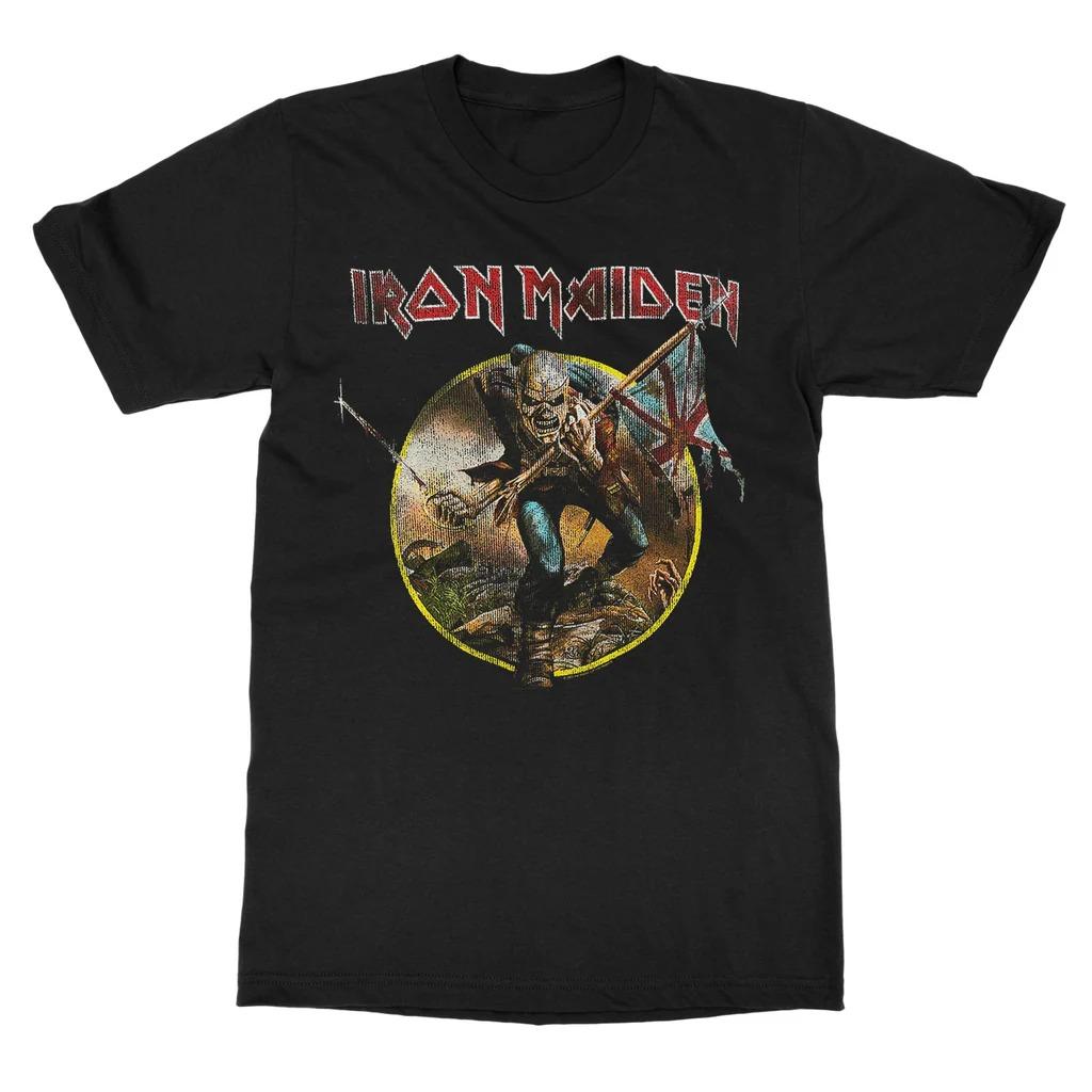 Iron Maiden The Trooper Men's T-Shirt Short Sleeve Cotton Tee Retro Metal Band Oversize Tops Brand Tshirt Men Clothes Streetwear