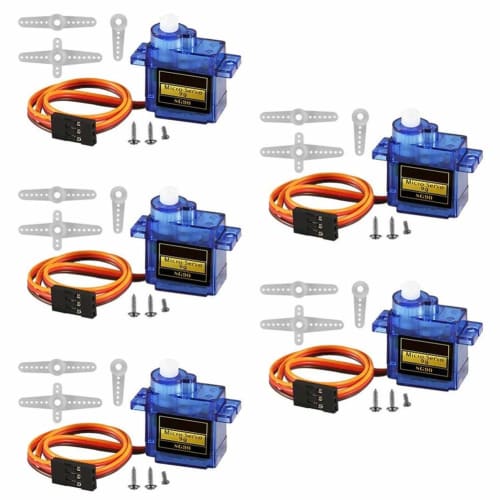 ACEIRMC SG90 Servo Motor, Micro Servo, 9G Servo Motor for RC Robot Arm, Helicopter, Airplane, Remote Control (5 Pieces)