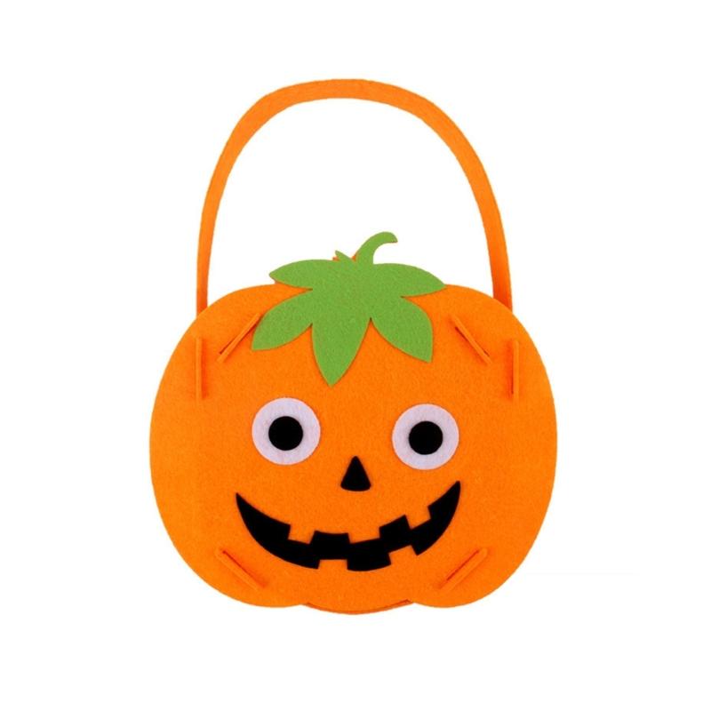 Halloweenowa Dyniowa Koszyczek Miękki Filc Trwały Worek na Słodycze