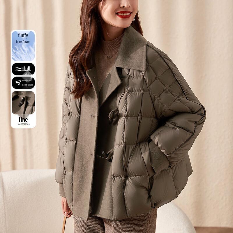 

JIANHU Women s 2023 New Style White Duck Down Loose Jacket 3XL