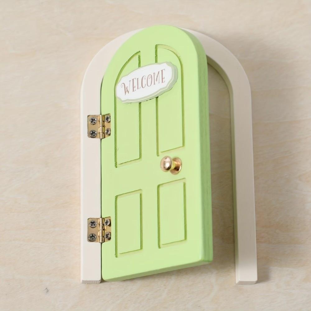 Craft Glows in The Dark Window Dollhouse Home Decorations Mini Creative Fairy Elf Door Wooden Funny Mouse Hole Nursery Decor