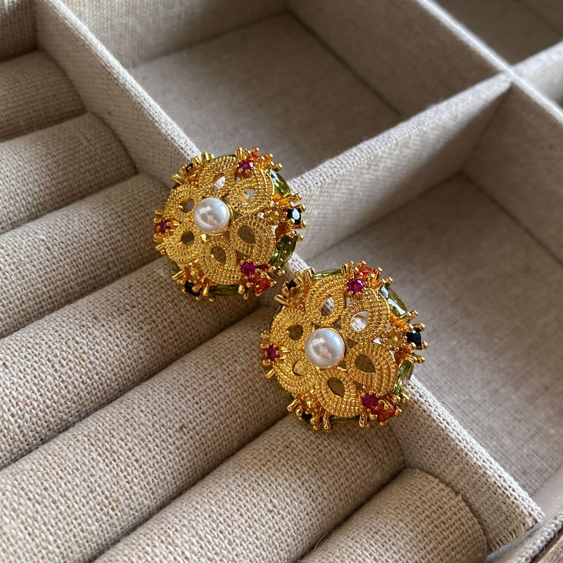 

Серьги-гвоздики из циркония Heavy Industry, французские ретро-серьги в стиле суда, легкие, роскошные, с бриллиантами, в средневековом стиле