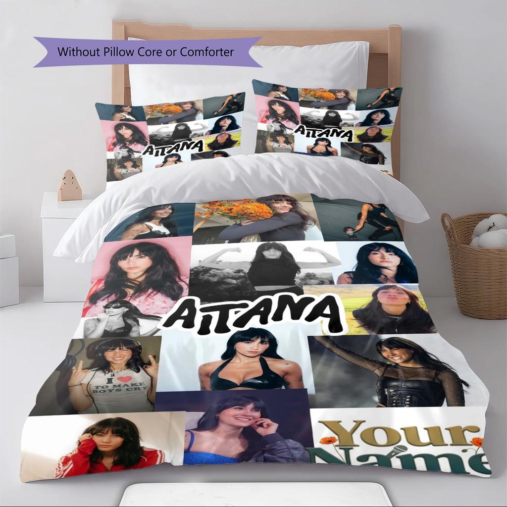 Name Custom Aitana Ocana Pattern Bedding Set Quilt Cover Pillowcase Home Decor Gift (1 * Duvet Cover + 2 * Pillowcase, Without Core)