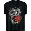 Chinese Dragon and Tiger Yin Yang TShirt Oriental Mythology Graphic Tee Mythical Beast Streetwear Top Asian Culture Apparel