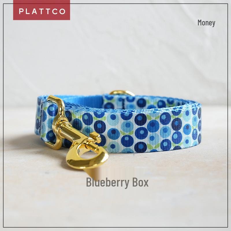 PLATTCO Blueberry Imitation Nylon Pet Collar & Leash - PDL328 XL 2.5cm (56-62cm)