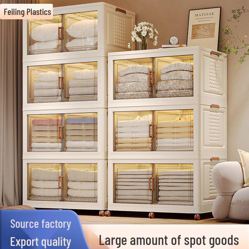 Foldable Baby Wardrobe & Snack Organizer for Living Room - No Installation Required