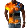 Letní Nové 3D Vzor Moře Mraků pánské tričko Módní Ležérní Potisk Trendová trička Osobnostní Pohledná grafická trička