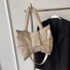 Large Capacity Ruched Bowknot Shoulder Bag Cotton Padded Crossbody Bags  Students