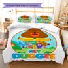 Biancheria da letto con motivo Hey Duggee, Set piumone Copripiumino Federa Regalo di compleanno per la casa(1 * copripiumino + 2 * federa, senza nucleo)