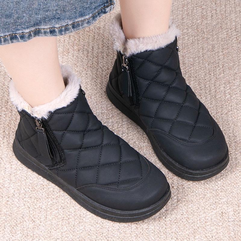 Snow Boots 2025 Winter New Fleece Thickened Women's Cotton Shoes Warm and Non-slip Cotton Boots