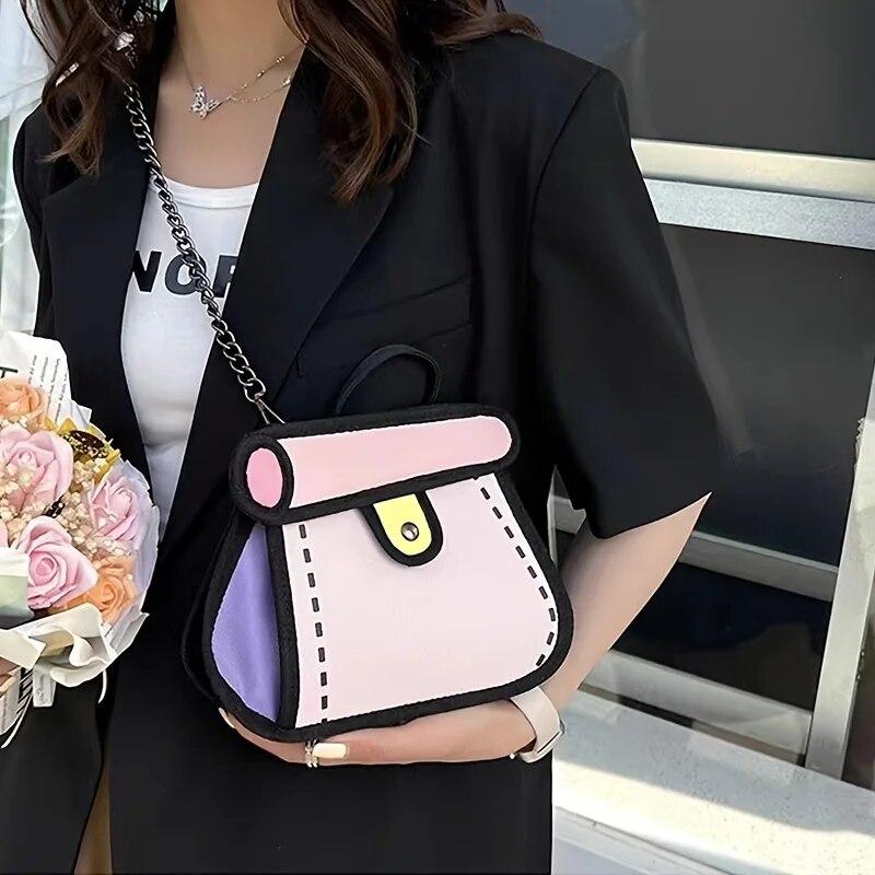 2026 Новый Аниме Двумерный Мультяшный Цепочка Женская Холщовая Сумка Через Плечо Рюкзак — фото 3