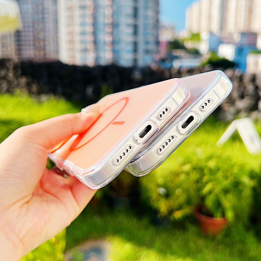 KEYSION Colorful Gradient Magnetic Lens Stand Case for iPhone 11 12 13 Pro Max for MagSafe TPU+PC Shockproof Back Cover