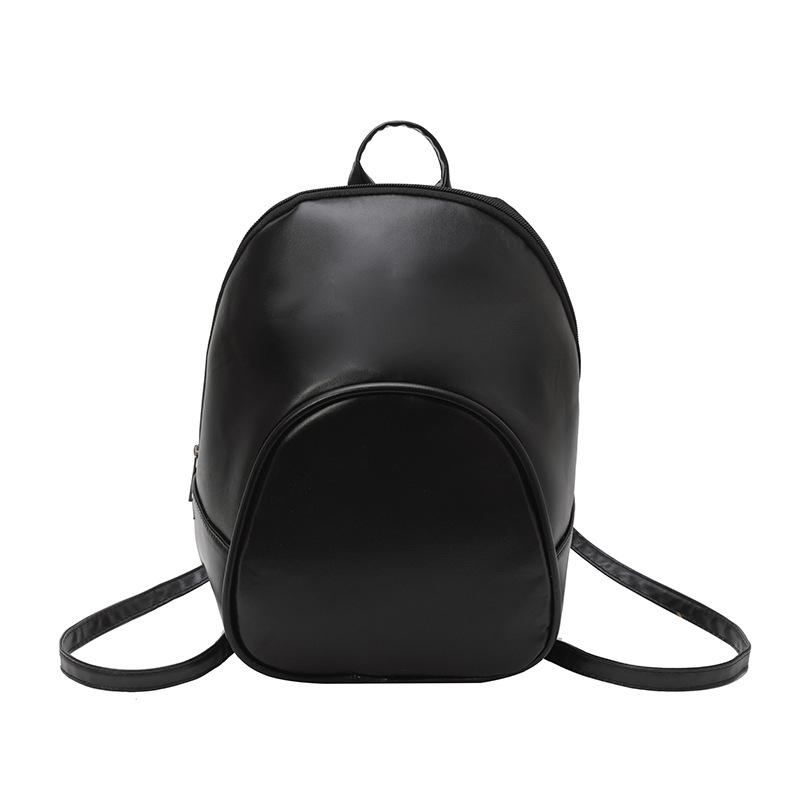 

New backpack large capacity casual backpack personality simple versatile student commuting soft leather bag women чёрный