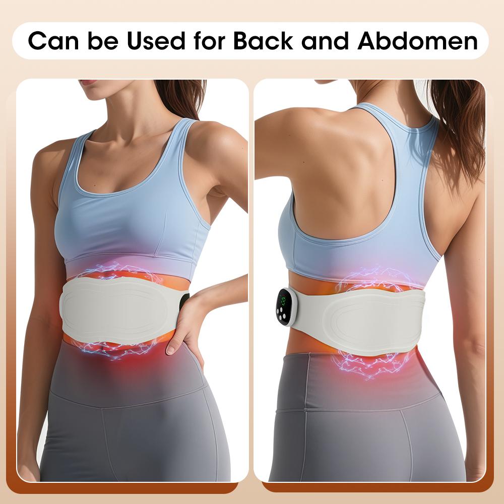 Electric Heating Waist Massager Wireless 8 Modes Vibration Massage Menstrual Abdominal Belt Abdominal Toning Belt Fat Burner