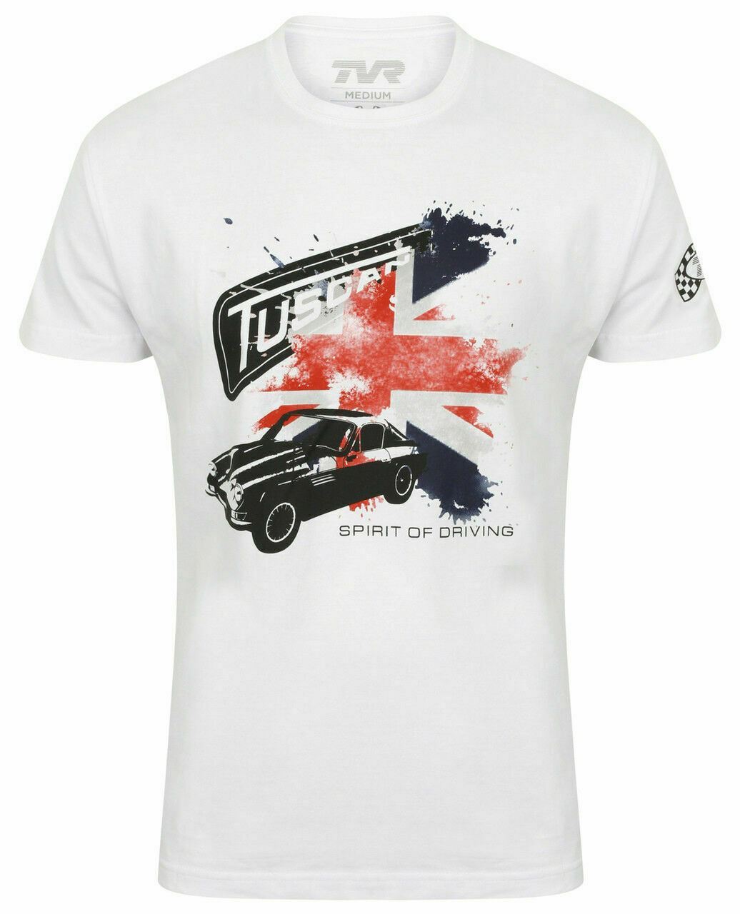 26 TVR T-Shirt Tuscan Union Jack Flag Mens Official Merchandise British Sports Car Unisex T-Shirt M