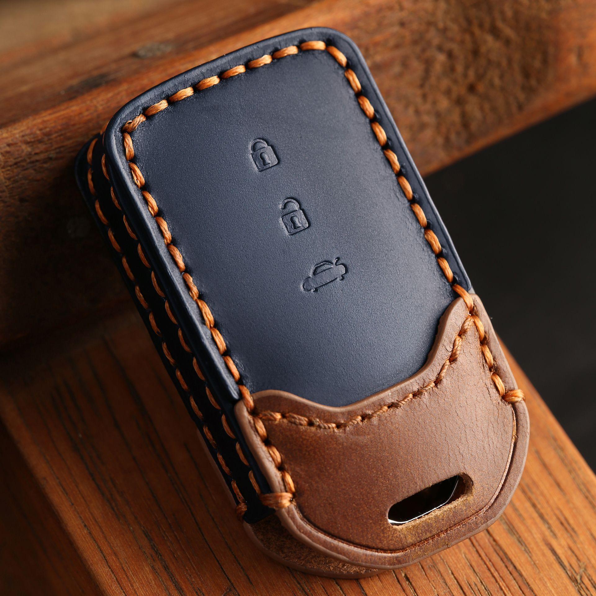 

Handmade Genuine Leather Key Case For Vezel, Cr-V, Civic синий