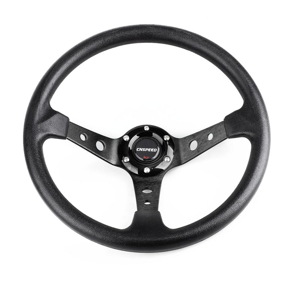 Deep Dish Corn Universal Racing PU Leather Steering Wheel 350mm 14inch Aluminum Alloy Auto Sport Drifting Steering Wheels 92mm