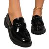 British Style Women's Leather Bow Knot Loafers - 2025 Autumn/Winter Flat Slip-on Shoes