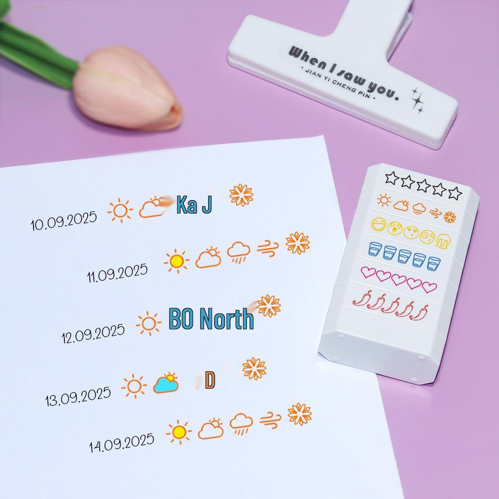 6-in-1 Teacher's Multi-Layer Stamp: Building Blocks, Scoring, Weather, Drinking Water, Encouragement