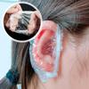 100 pièces Casquettes d'oreille à usage unique Protecteurs d'oreilles transparents avec élastiques Housse d'oreille portable imperméable pour la coloration des cheveux, la douche