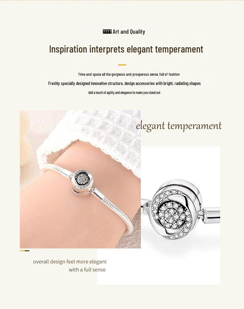 925 Silver Plated Woven Heart Snake Bone Bracelet - Fashionable DIY Beaded Handmade Design