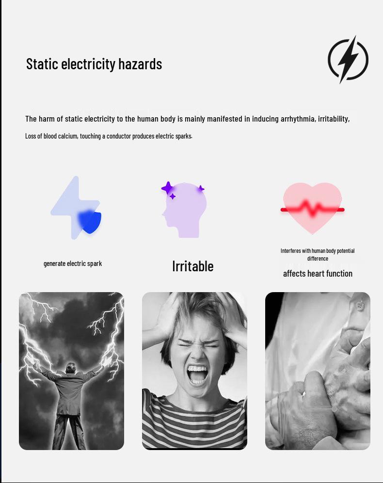 Universal Wireless Anti-static Wristband for Static Electricity Elimination, Suitable for Men, Women, and Children