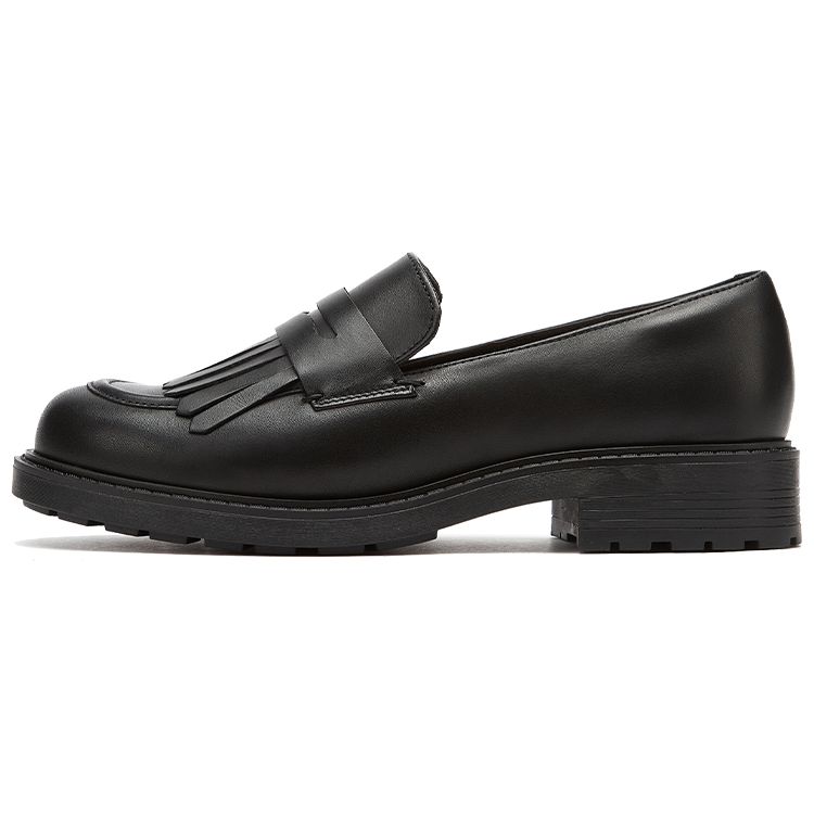 Clarks Leather Tassel Detail Fashion Thick Sole Loafers Women loafers Black 261616655