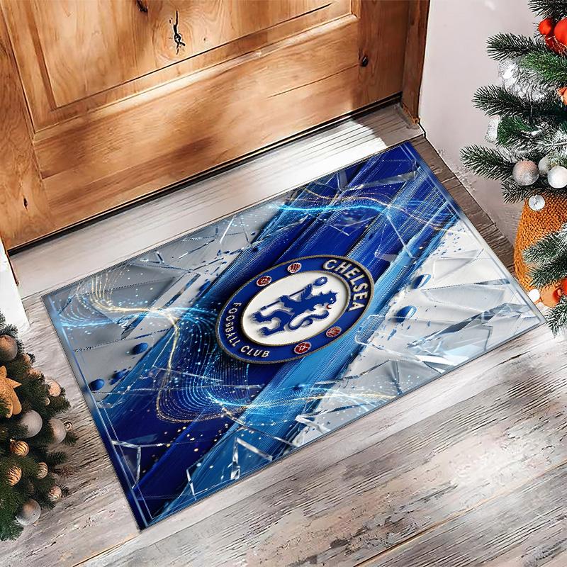 Chelsea FC Printed Flannel Area Rug Non Slip Soft Polyester Floor Carpet Indoor Decor Mat for Bedroom Living Room Sofa Game Room Home Decoration