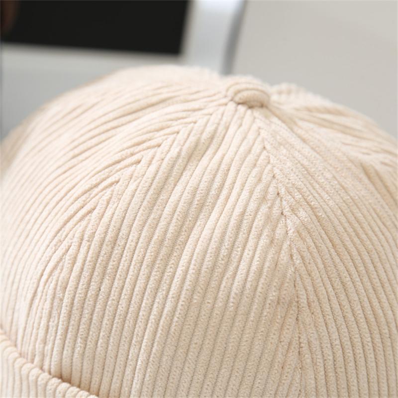 Unisex Cord Samt Unifarbene Mützen ohne Schirm für Männer Frauen Streetwear Hip Hop Hüte Retro Beanie Docker Mützen Verstellbare Kuppelmützen