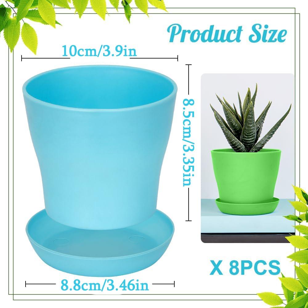 8 pièces Pots de Fleurs Pots à Fleurs Cadeaux de Jardinage Pot en Plastique pour Plantes Pépinière Pot pour Succulentes Jardinières pour Plantes d'Intérieur Petits Pots de Fleurs Jolis Pots de Fleurs
