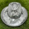 Disco Western Cowboy Hat for Men Women, Sparkly Silver Disco Mirror Hat for Music Festivals, Concerts, Western Party