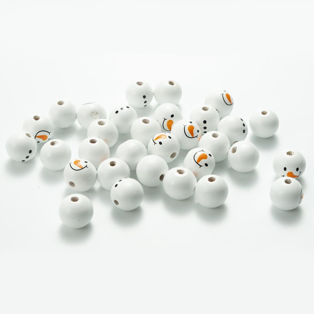 Snowman Wooden Beads Christmas Theme Colorful Wooden Beads Wooden Beads String DIY Accessories