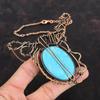 Arizona Turquoise Necklace Copper Wire Wrapped Gemstone Necklace Copper Handmade Jewelry Adjustable Chain Necklace Antique Wire Wrap Jewelry
