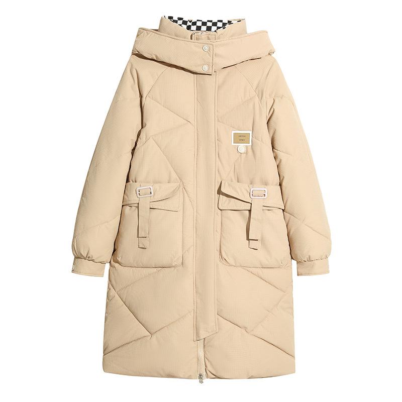 Live hat over the knee down  clothing women's winter clothing thickened warm  jacket Korean version loose  jacket