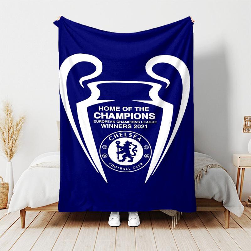 1pc Blanket - Chelsea FC logo Print Design, Lightweight Blanket for Sofa, Bed- Soft &Warm, Gift for All Seasons