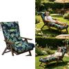 Garden Chair Pad with High Back Headrest, Tufted Outdoor Form and Seat Anchors 125 x 55 cm for Porch Use Daily