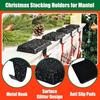 Glitter Christmas Stocking Holder Xmas Stocking Hanging Hook Heavy Duty Metal Stocking Hanger for Mantle Shelf Fireplace Stair Holiday Party Decor