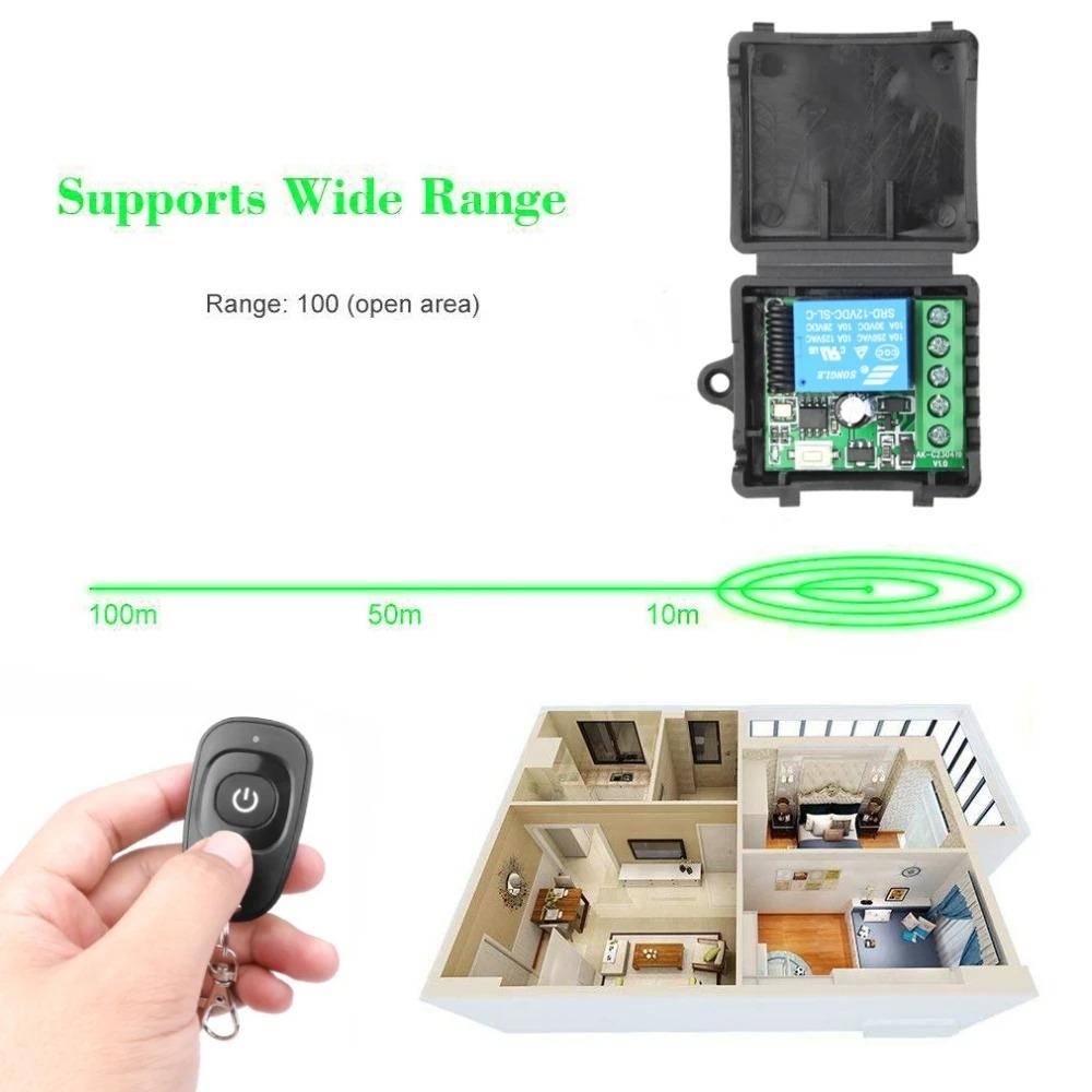 433Mhz Universal Wireless Remote Control Switch DC 12V 1CH Relay Receiver Module RF EV1527 Learning Code Transmitter